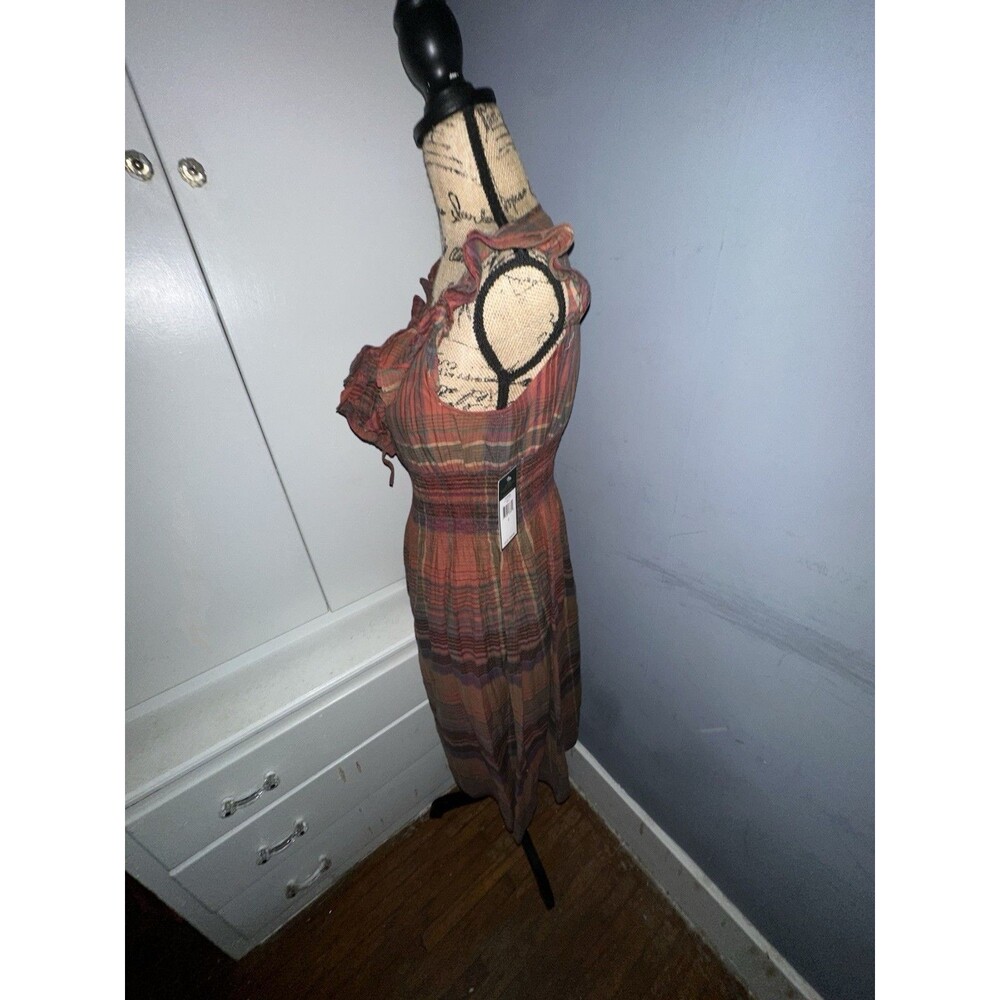 NWT LRL Lauren Jeans Co Size 2 Plaid Smocked Waist Dress $149 - Picture 5 of 8